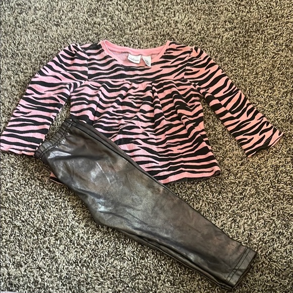 jumping beans Other - Jumping Beans Pink Zebra Long Sleeve & Silver Leggings